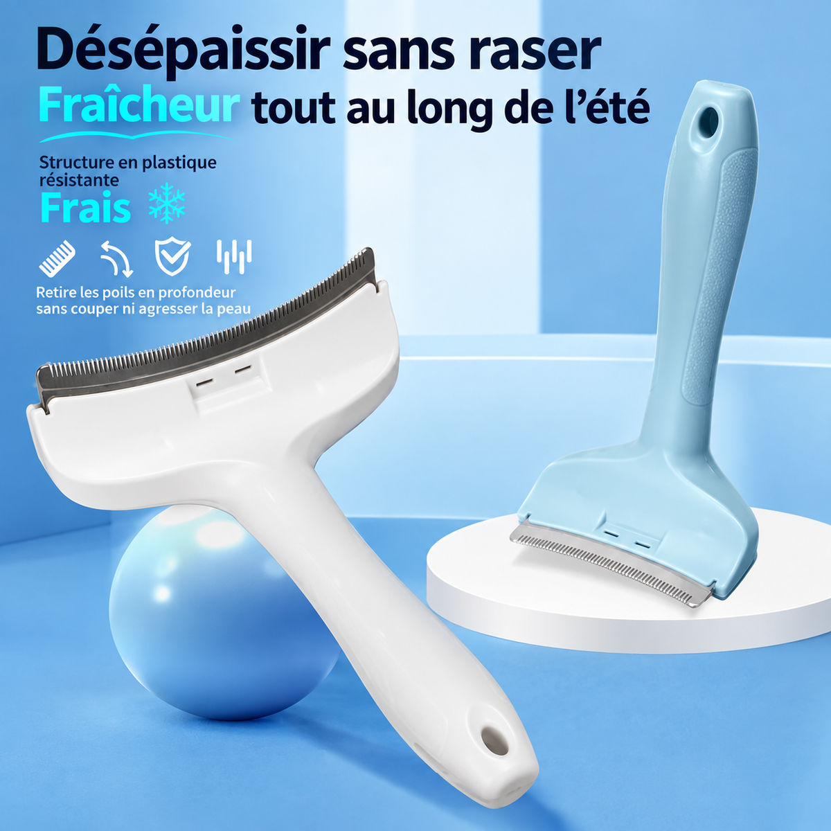 Brosse Anti-Perte de Poils pour Chien - Toilettage Facile