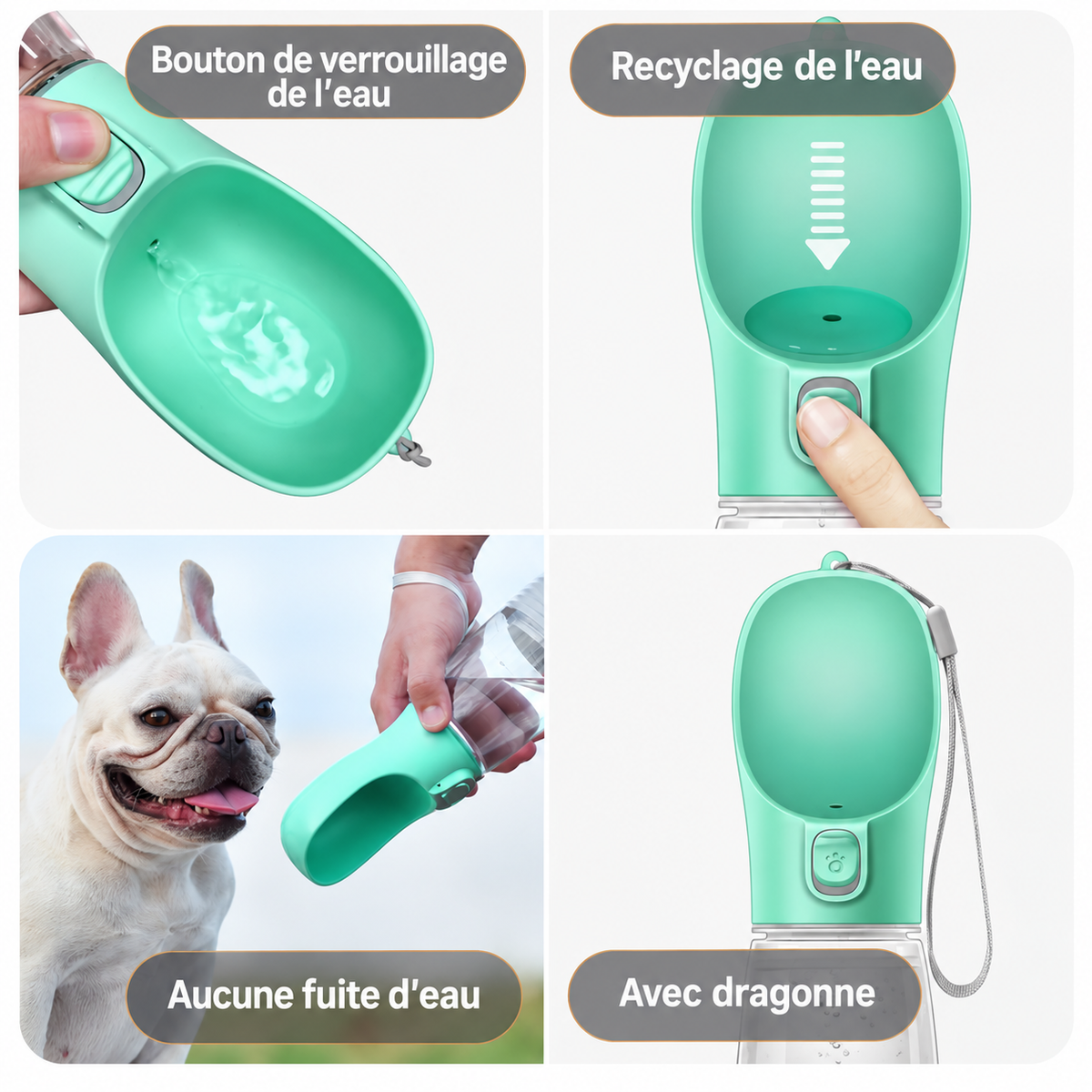Gourde Pliable pour Chien - Gamelle de Voyage Portable