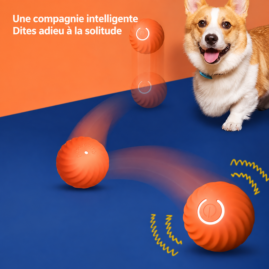 Balle Roulante Interactive pour Chien - Jouet Intérieur