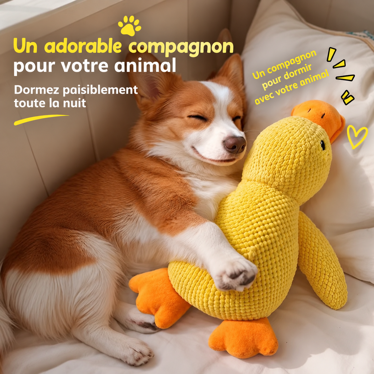 Canard en Peluche Grinçant pour Chien - Jouet à Mâcher