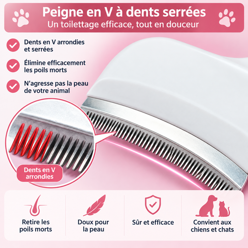Brosse Anti-Perte de Poils pour Chien - Toilettage Facile